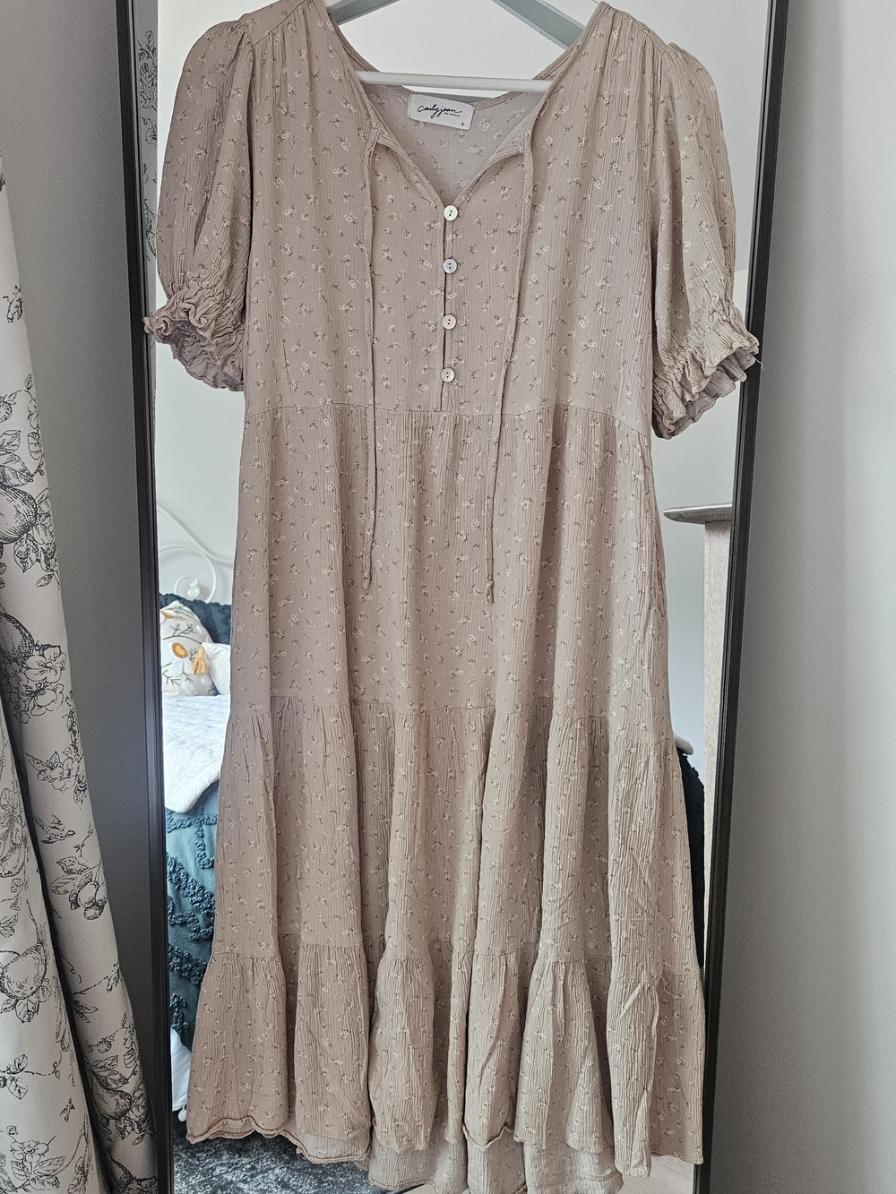 Carly Jean Los Angeles Classic Ditsy Dusty Rose Dress